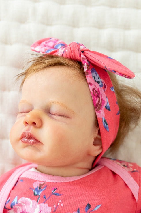 Rose Knotted Bow Newborn Headband