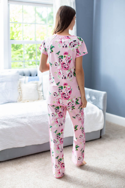 Amelia Maternity Nursing Pajamas & Newborn Swaddle Blanket Set