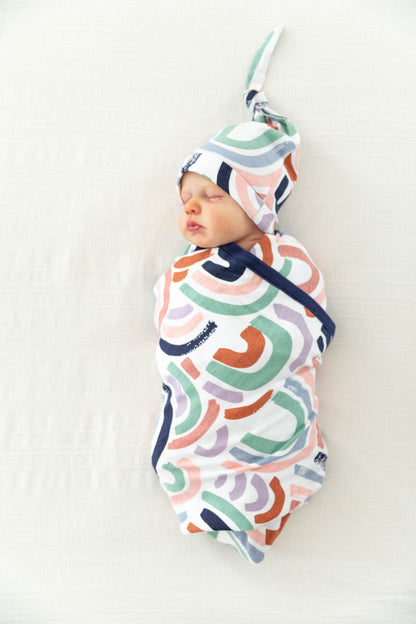 Rainbow Swaddle Blanket & Newborn Hat Set