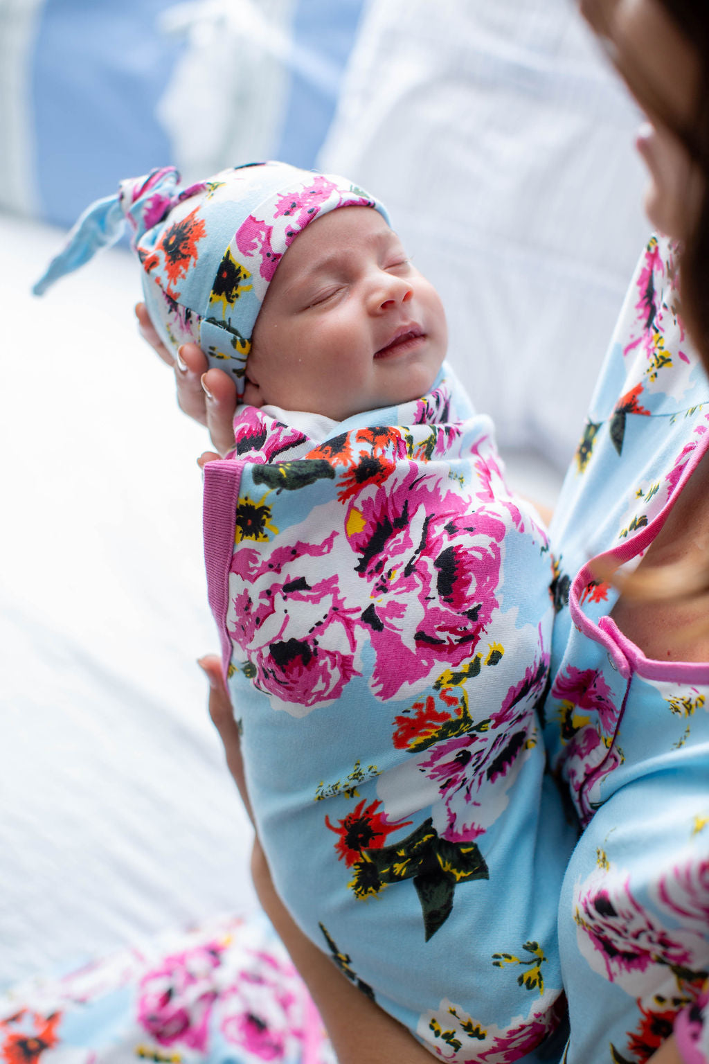 Isla Mommy & Daughter Pajamas & Newborn Swaddle Blanket Set