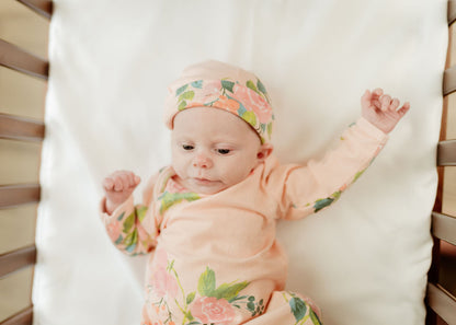 Nina Newborn Receiving Gown & Hat Set