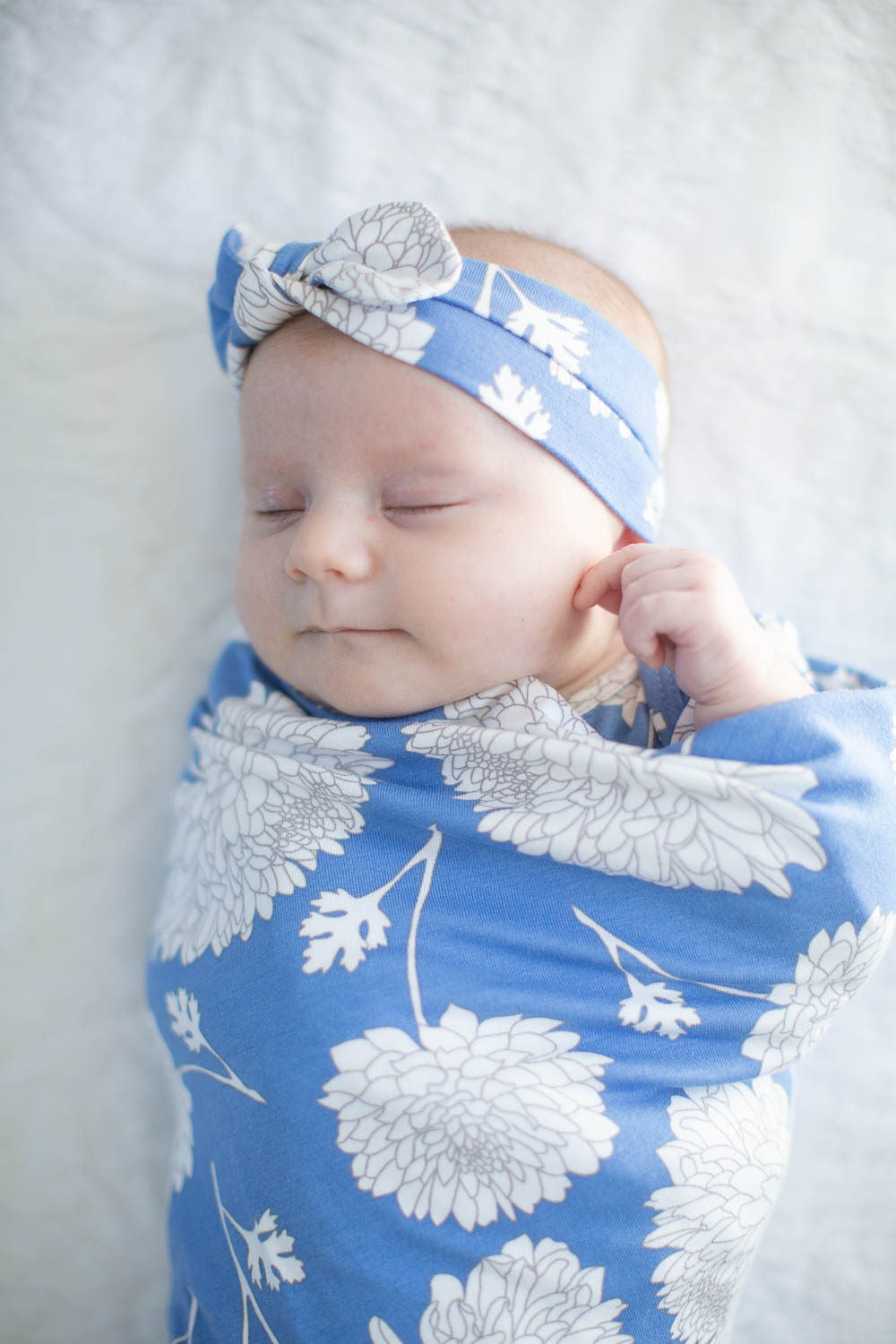 Zoe Floral Swaddle Blanket & Newborn Headband Set